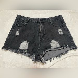 Black Jean Shorts